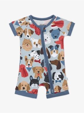 NWT Little Sleepies Blue Puppy Parade Shorty 12-18